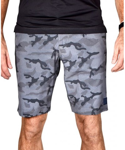 Men's Camo Print Gurkha Flat Front Shorts Gray $33.75 Shorts