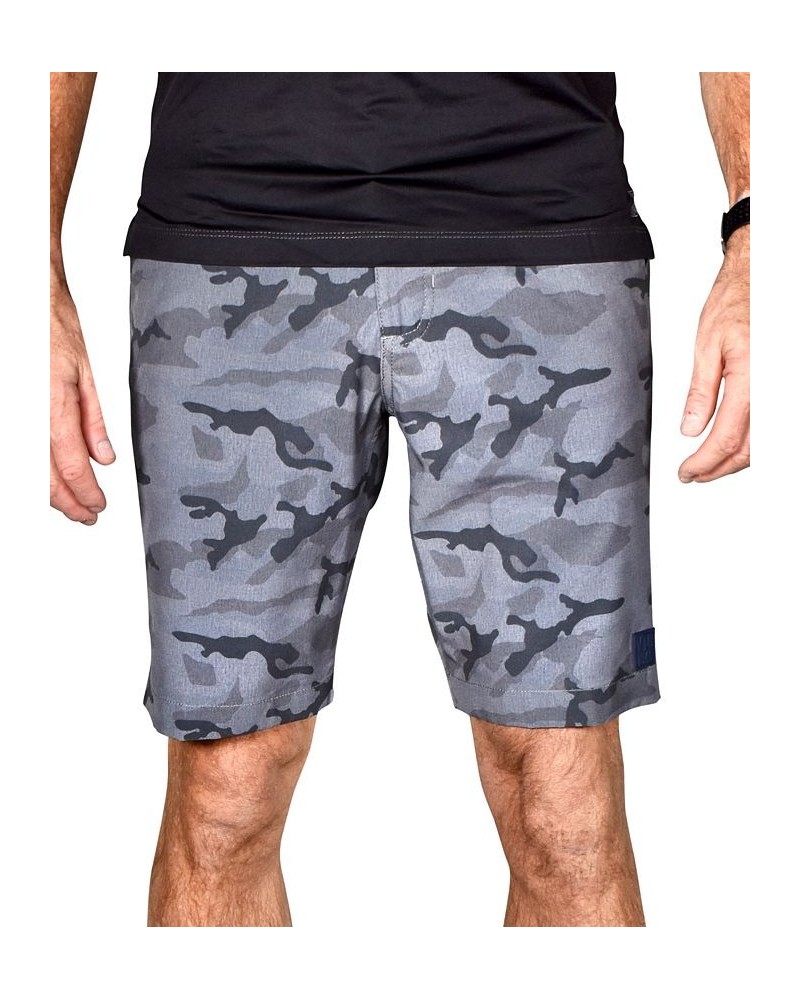 Men's Camo Print Gurkha Flat Front Shorts Gray $33.75 Shorts