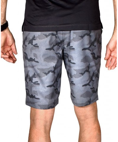 Men's Camo Print Gurkha Flat Front Shorts Gray $33.75 Shorts