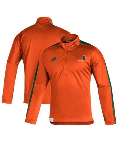 Men's Orange Miami Hurricanes 2021 Sideline Primeblue Quarter-Zip Jacket $29.04 Jackets