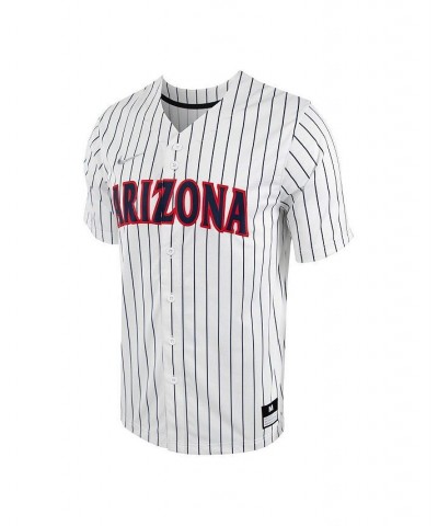 Men's White, Navy Arizona Wildcats Pinstripe Replica Full-Button Baseball Jersey $43.20 Jersey