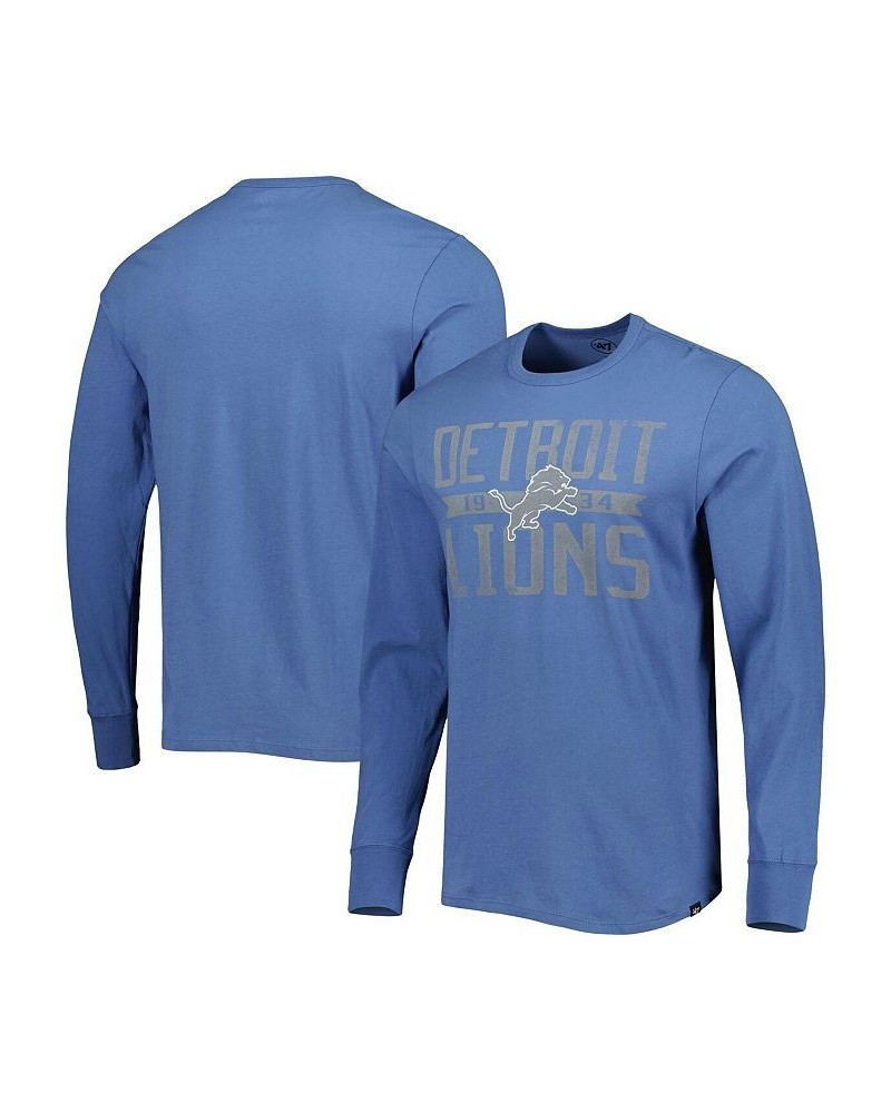 Men's Blue Detroit Lions Brand Wide Out Franklin Long Sleeve T-shirt $24.63 T-Shirts