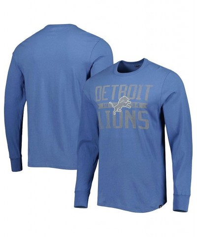 Men's Blue Detroit Lions Brand Wide Out Franklin Long Sleeve T-shirt $24.63 T-Shirts