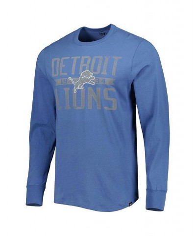 Men's Blue Detroit Lions Brand Wide Out Franklin Long Sleeve T-shirt $24.63 T-Shirts