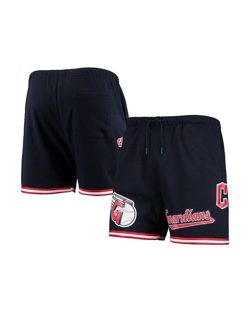 Men's Navy Cleveland Guardians Logo Mesh Shorts $51.70 Shorts