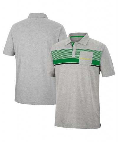 Men's Heathered Gray Oregon Ducks Golfer Pocket Polo Shirt $18.40 Polo Shirts