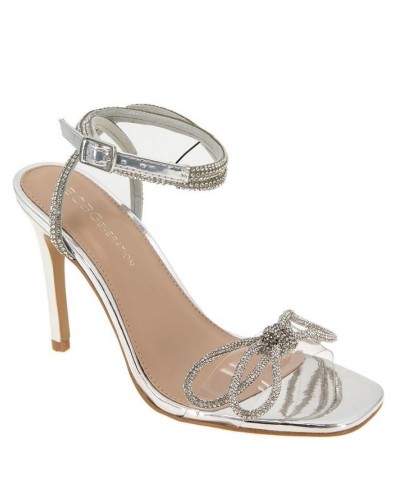 Women's Ilara Crystal Bow Sandal Silver $39.99 Shoes