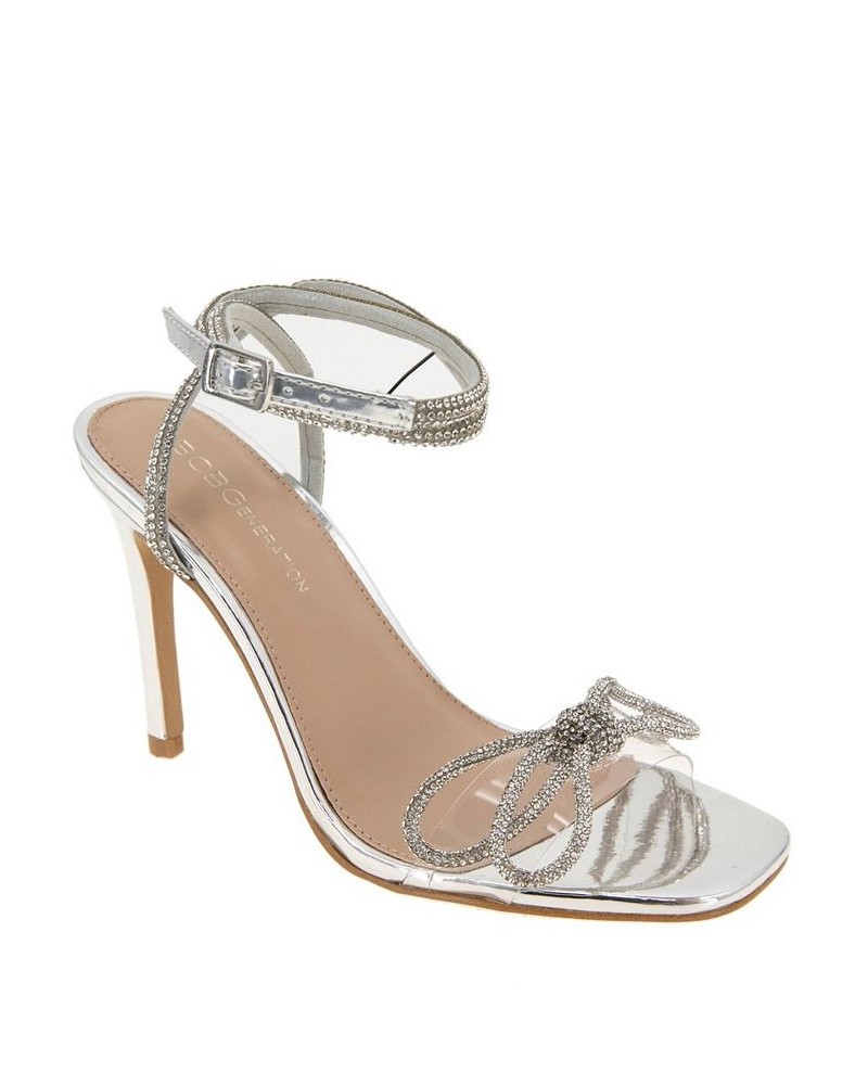 Women's Ilara Crystal Bow Sandal Silver $39.99 Shoes