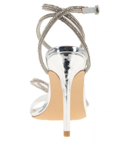 Women's Ilara Crystal Bow Sandal Silver $39.99 Shoes