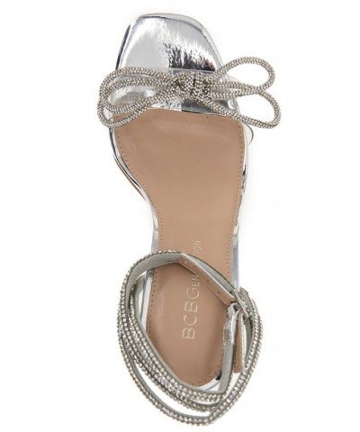 Women's Ilara Crystal Bow Sandal Silver $39.99 Shoes