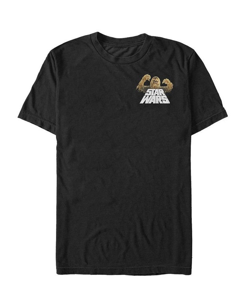 Star Wars Men's Chewie Strong Left Pocket Short Sleeve T-Shirt Black $16.80 T-Shirts