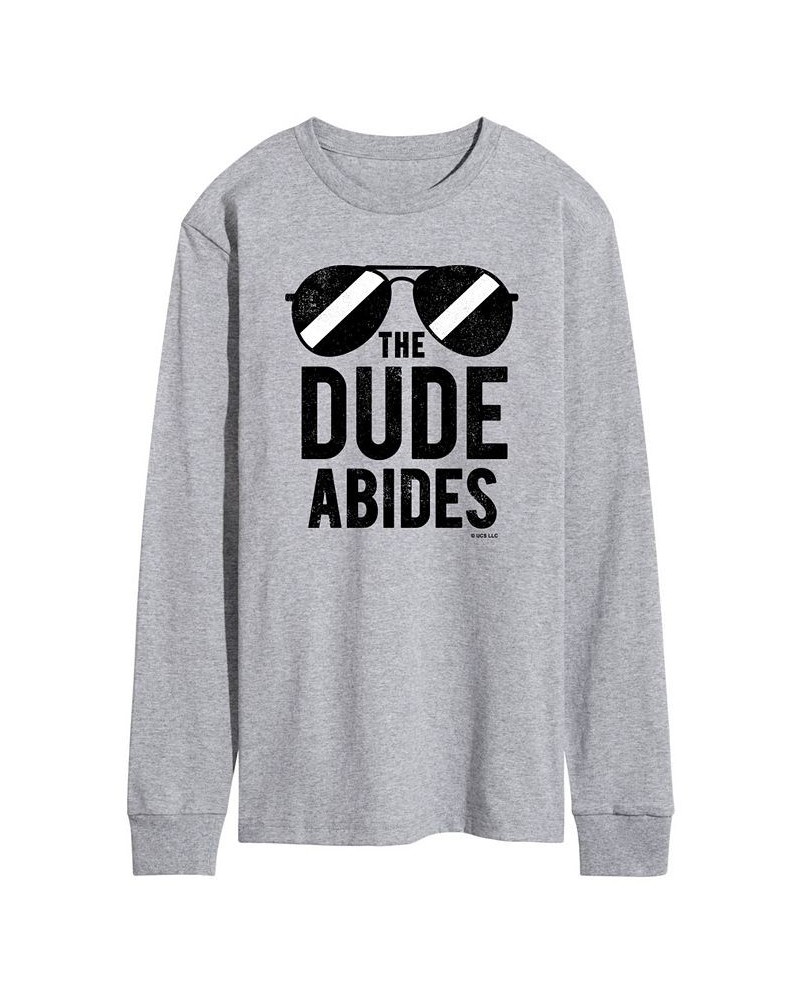 Men's The Big Lebowski The Dude Long Sleeve T-shirt Gray $23.52 T-Shirts