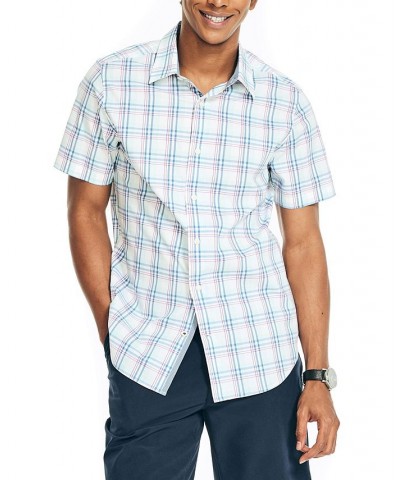 Men's Navtech Performance Stretch Short Sleeve Plaid Shirt White $34.21 Shirts