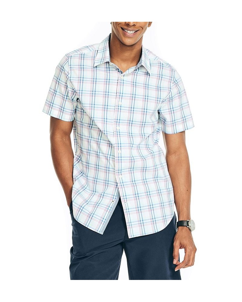 Men's Navtech Performance Stretch Short Sleeve Plaid Shirt White $34.21 Shirts