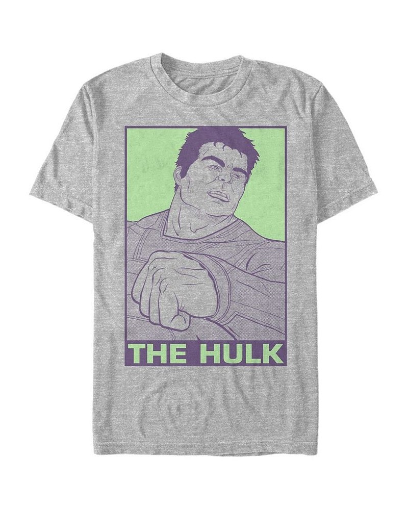 Marvel Men's Avengers Pop Art Hulk Short Sleeve T-Shirt Gray $19.24 T-Shirts