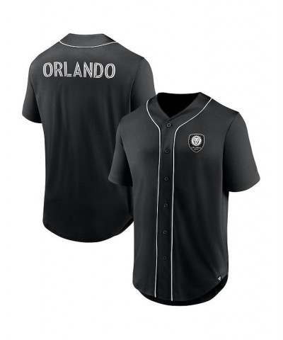 Men's Branded Black Orlando City SC Third Period Fashion Baseball Button-Up Jersey $35.00 Jersey