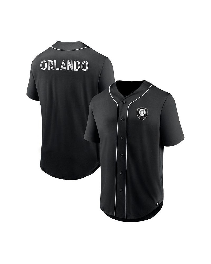 Men's Branded Black Orlando City SC Third Period Fashion Baseball Button-Up Jersey $35.00 Jersey