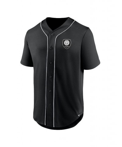 Men's Branded Black Orlando City SC Third Period Fashion Baseball Button-Up Jersey $35.00 Jersey