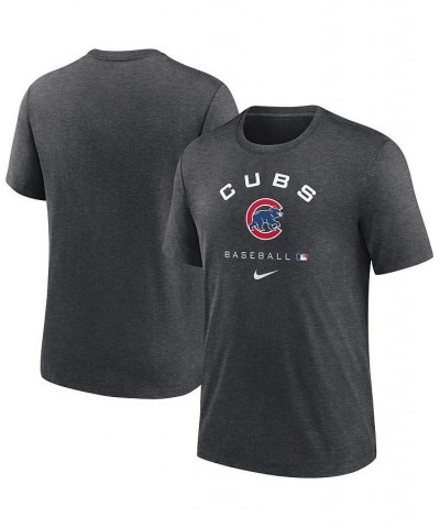 Men's Heathered Charcoal Chicago Cubs Authentic Collection Tri-Blend Performance T-shirt $24.74 T-Shirts