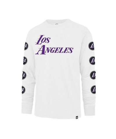 Men's White Los Angeles Lakers City Edition Downtown Franklin Long Sleeve T-shirt $28.49 T-Shirts