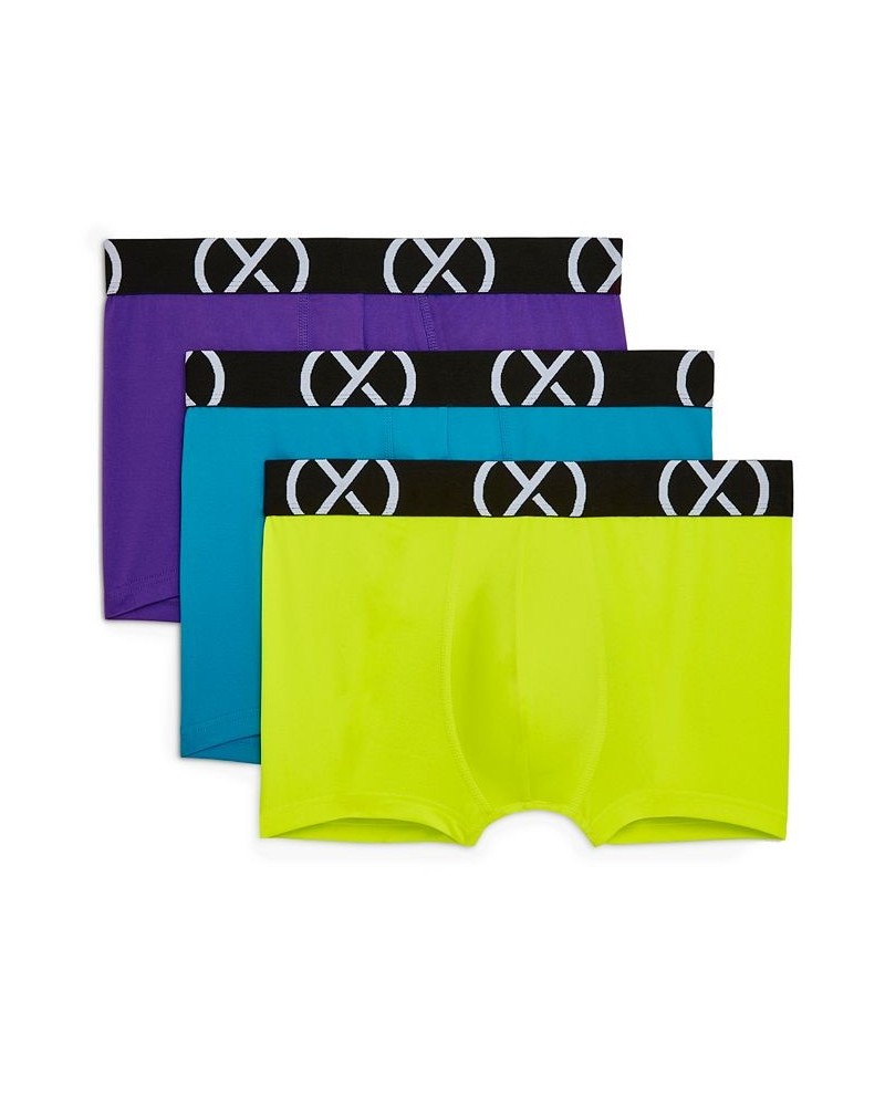 Men's Micro Sport No Show Performance Ready Trunk, Pack of 3 Safety Yellow, Atomic Blue, Electric Purple $31.20 Underwear