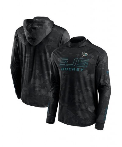 Men's Branded Black San Jose Sharks Authentic Pro Locker Room Camo Pullover Hoodie $35.74 Sweatshirt