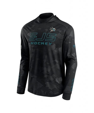 Men's Branded Black San Jose Sharks Authentic Pro Locker Room Camo Pullover Hoodie $35.74 Sweatshirt