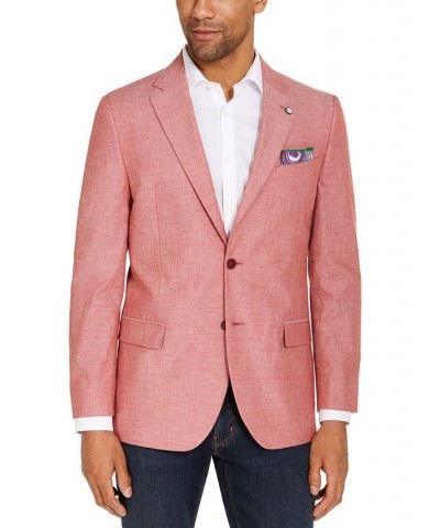 Men's Modern-Fit Chambray Sport Coat Red $39.95 Blazers