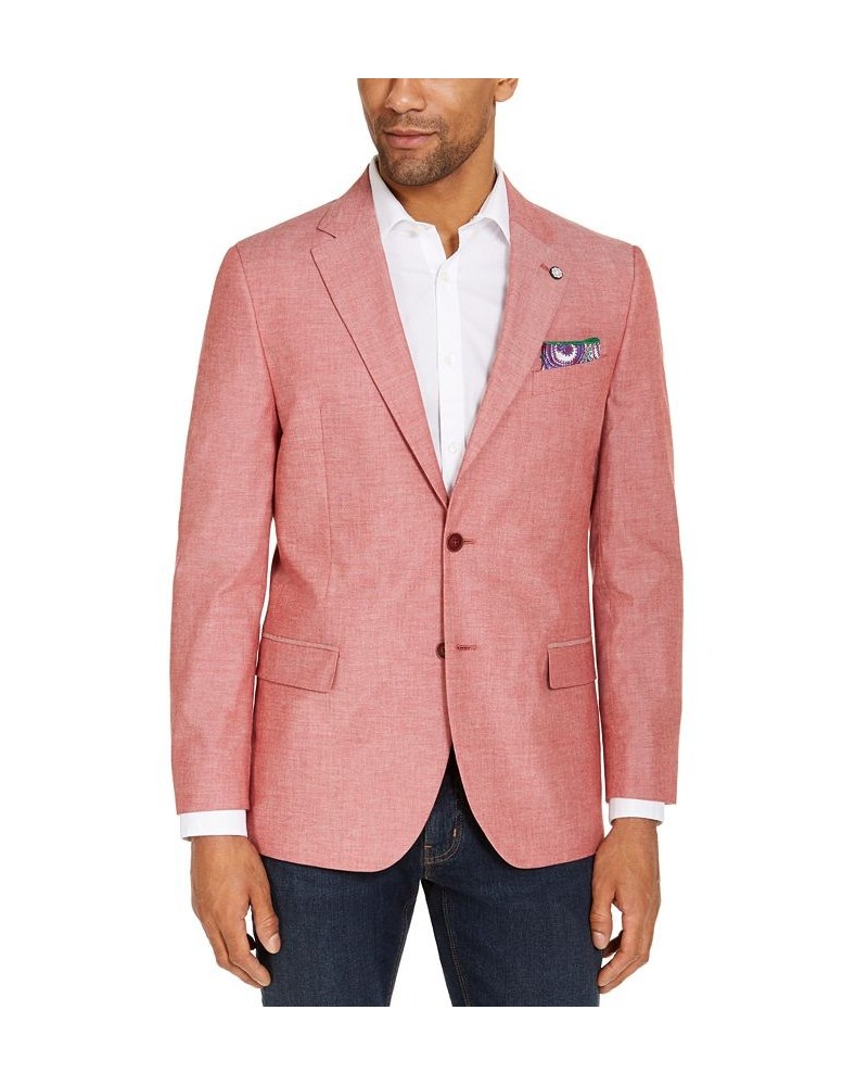 Men's Modern-Fit Chambray Sport Coat Red $39.95 Blazers