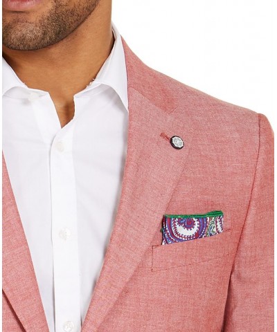 Men's Modern-Fit Chambray Sport Coat Red $39.95 Blazers