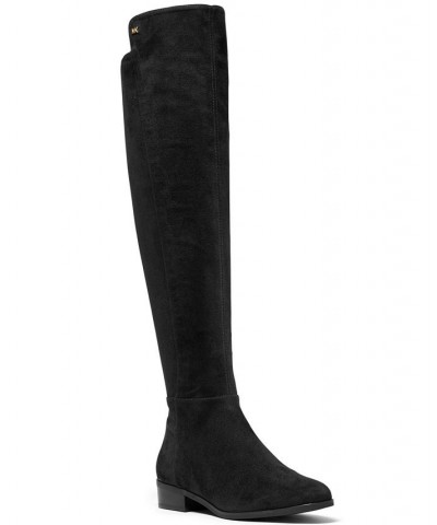 Women's Bromley Suede Flat Tall Riding Boots Black $48.27 Shoes