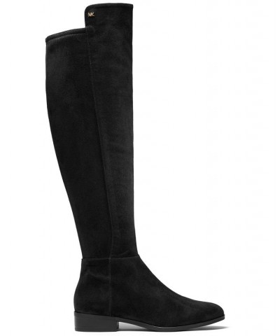 Women's Bromley Suede Flat Tall Riding Boots Black $48.27 Shoes