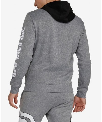 Men's Geometrical Hoodie Gray $30.74 Sweatshirt