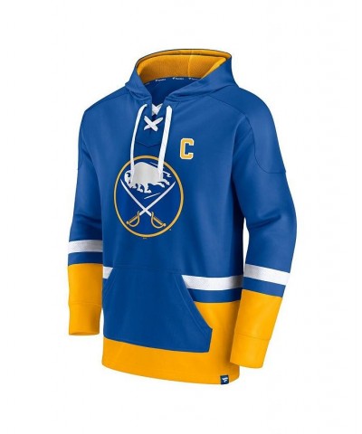 Men's Branded Jack Eichel Royal, Gold Buffalo Sabres Player Lace-Up V-Neck Pullover Hoodie $33.11 Sweatshirt