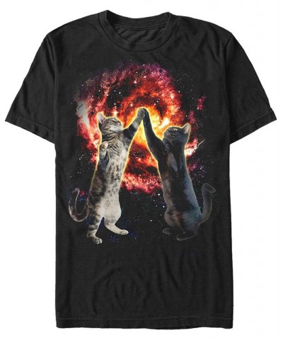 Men's Cat Bang Short Sleeve Crew T-shirt Black $18.19 T-Shirts