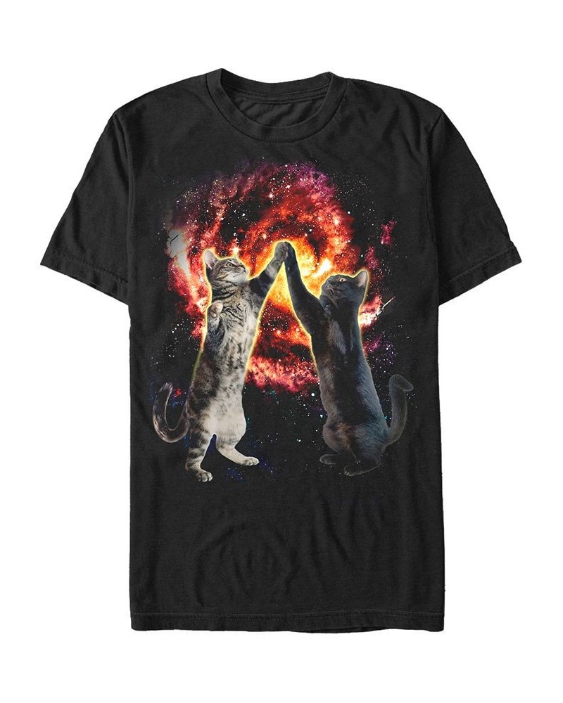 Men's Cat Bang Short Sleeve Crew T-shirt Black $18.19 T-Shirts