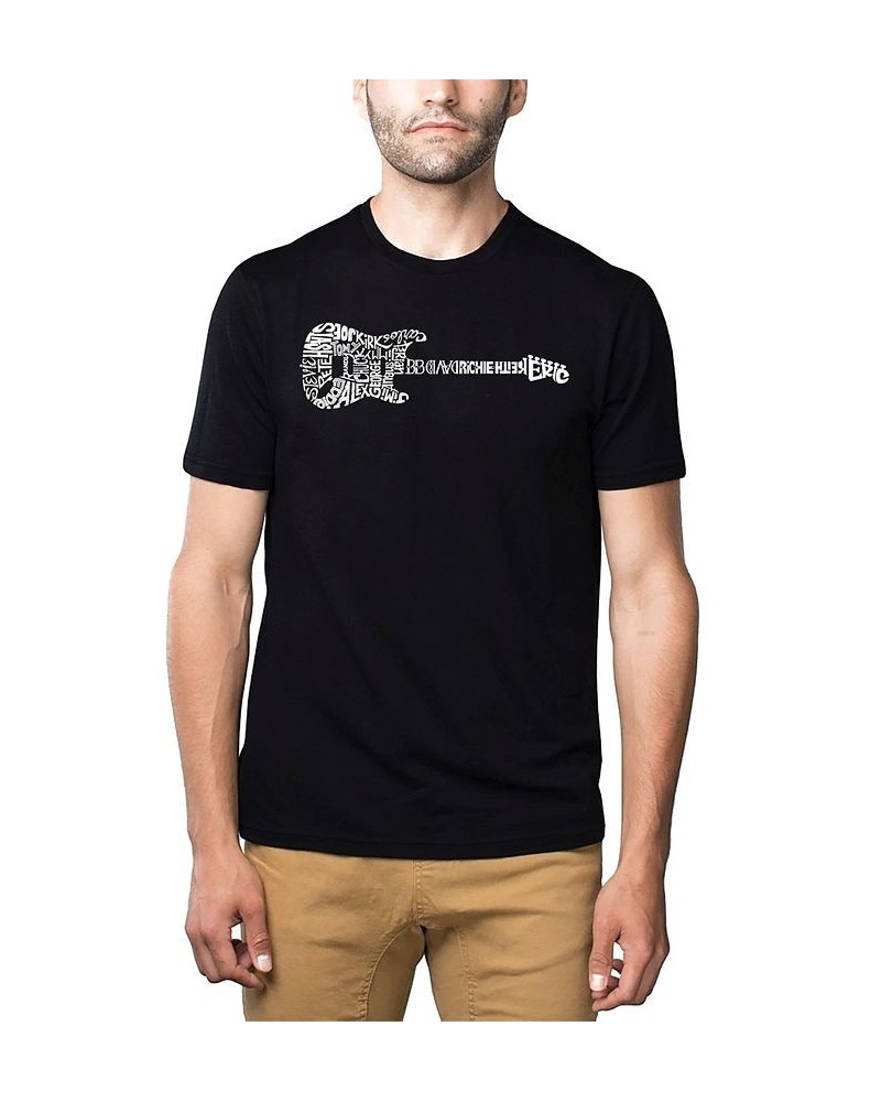 Men's Premium Word Art T-Shirt - Rock Guitar Body Word Art Black $26.09 T-Shirts