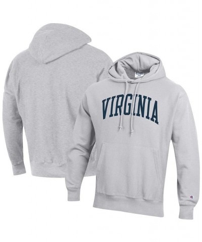 Men's Heathered Gray Virginia Cavaliers Team Arch Reverse Weave Pullover Hoodie $43.70 Sweatshirt