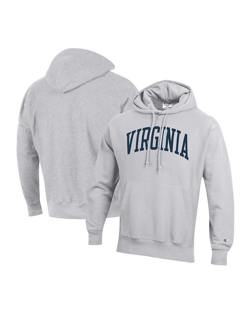 Men's Heathered Gray Virginia Cavaliers Team Arch Reverse Weave Pullover Hoodie $43.70 Sweatshirt