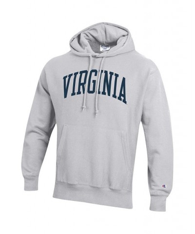 Men's Heathered Gray Virginia Cavaliers Team Arch Reverse Weave Pullover Hoodie $43.70 Sweatshirt