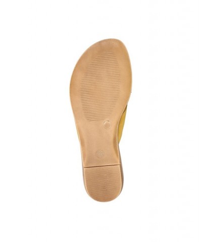 Women's Tab-Italy Slide Sandals Yellow $42.00 Shoes