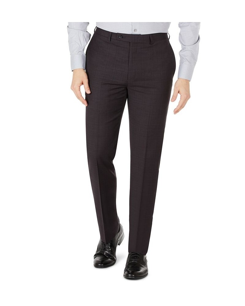 Men's Slim-Fit Wool Suit Separates Pants Purple $44.71 Suits