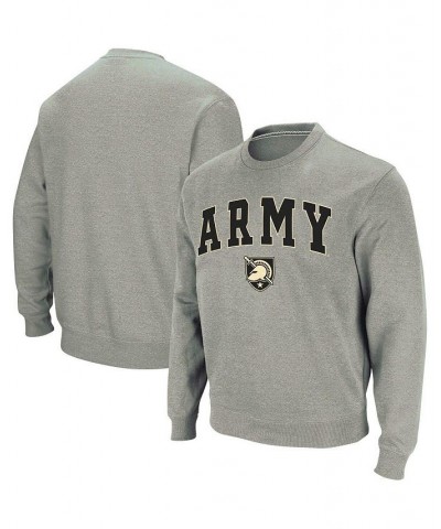 Men's Heather Gray Army Black Knights Arch and Logo Crew Neck Sweatshirt $25.80 Sweatshirt