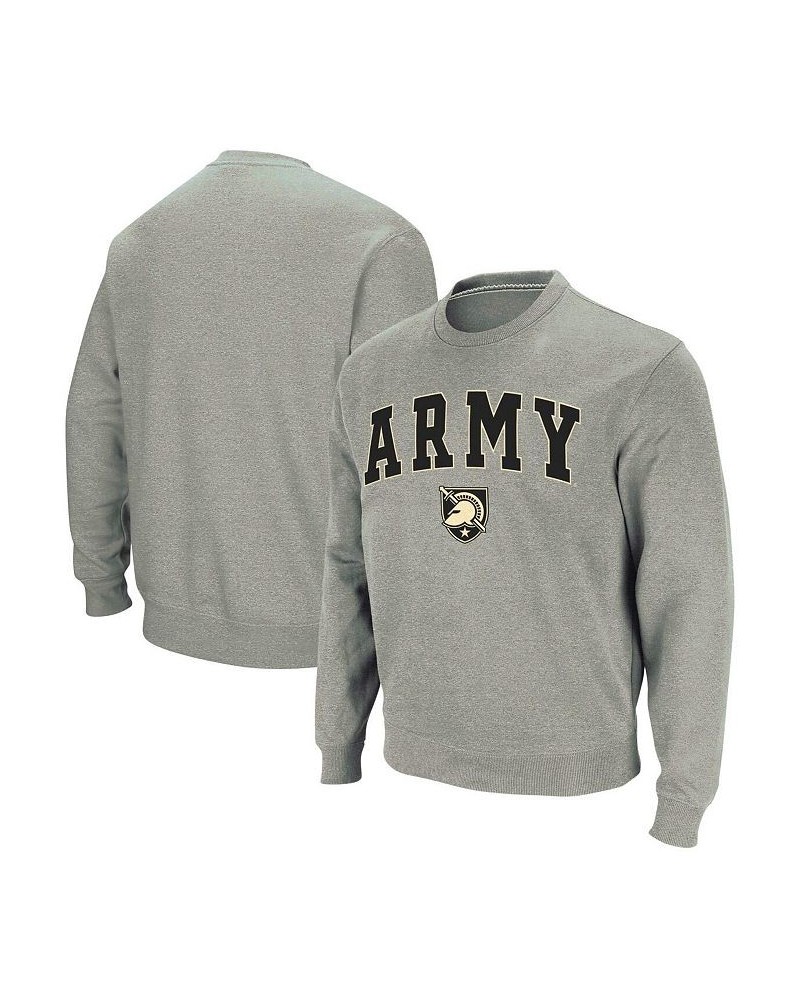 Men's Heather Gray Army Black Knights Arch and Logo Crew Neck Sweatshirt $25.80 Sweatshirt