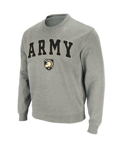 Men's Heather Gray Army Black Knights Arch and Logo Crew Neck Sweatshirt $25.80 Sweatshirt