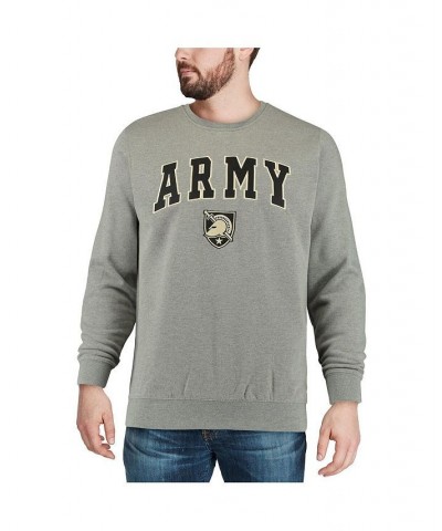 Men's Heather Gray Army Black Knights Arch and Logo Crew Neck Sweatshirt $25.80 Sweatshirt