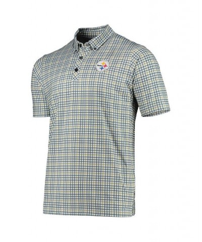 Men's Gray, Black Pittsburgh Steelers Deliver Button-Down Polo Shirt $24.80 Polo Shirts