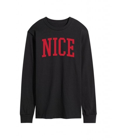 Men's Nice Long Sleeve T-shirt Black $20.21 T-Shirts