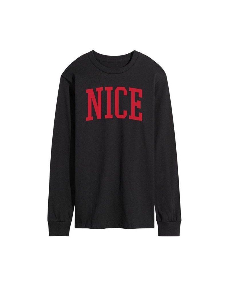 Men's Nice Long Sleeve T-shirt Black $20.21 T-Shirts