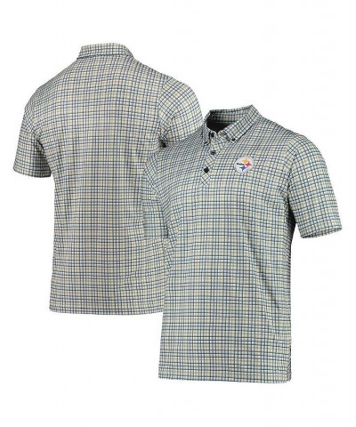 Men's Gray, Black Pittsburgh Steelers Deliver Button-Down Polo Shirt $24.80 Polo Shirts